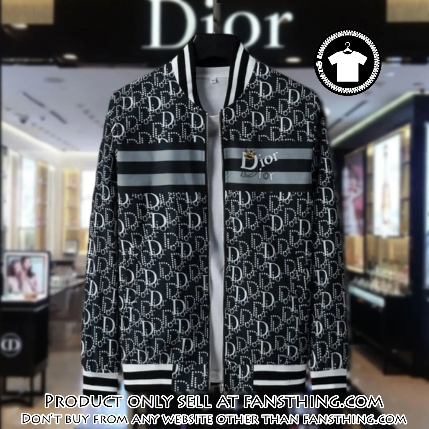 Dior luxury brand varsity zipper jacket vst1031 fst0651504